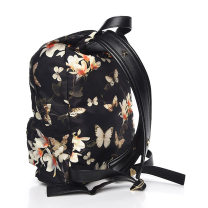 Givenchy Nylon Calfskin Magnolia and Moth Print Backpack Black 3 of 7
