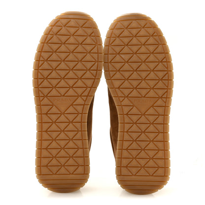Prada Suede Logo Womens Low Top Sneakers 40 Cocoa Brown 6 of 10