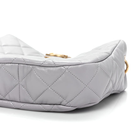 Chanel Lambskin Quilted Large Chain Hobo Light Grey 8 of 8
