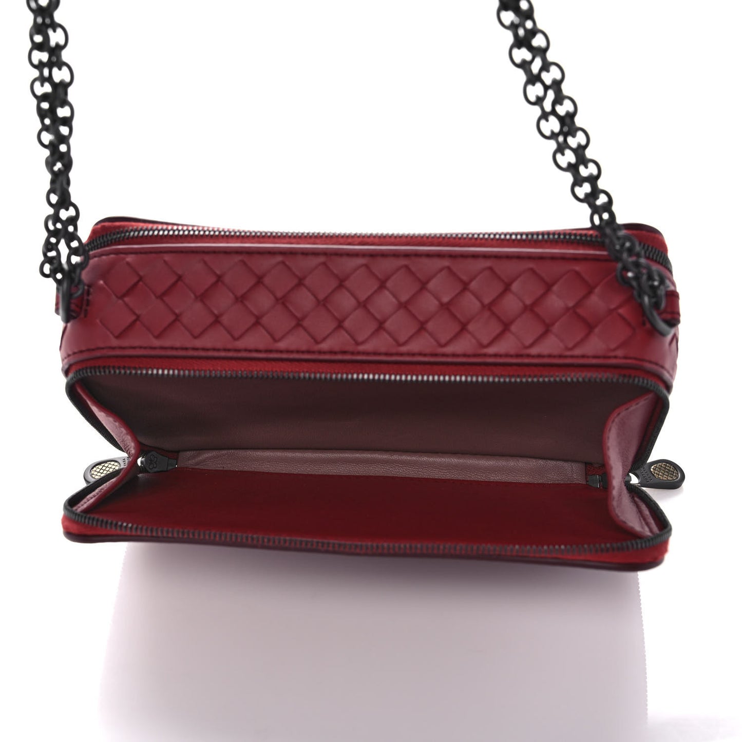 Nappa Intrecciato Camera Bag Red