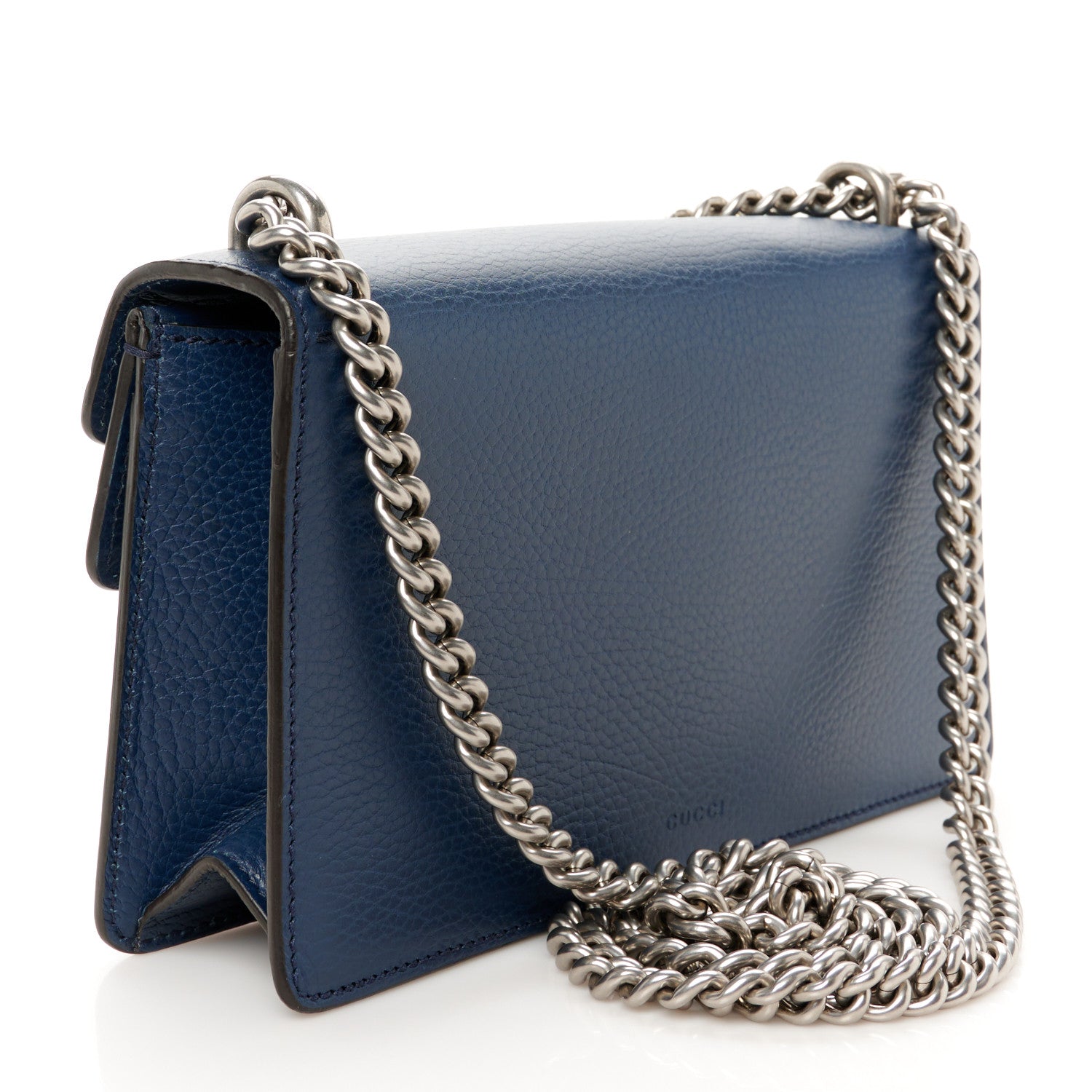 Gucci Dollar Calfskin Enamel Small Dionysus Shoulder Bag Blue Agata Electric Blue 2 of 13