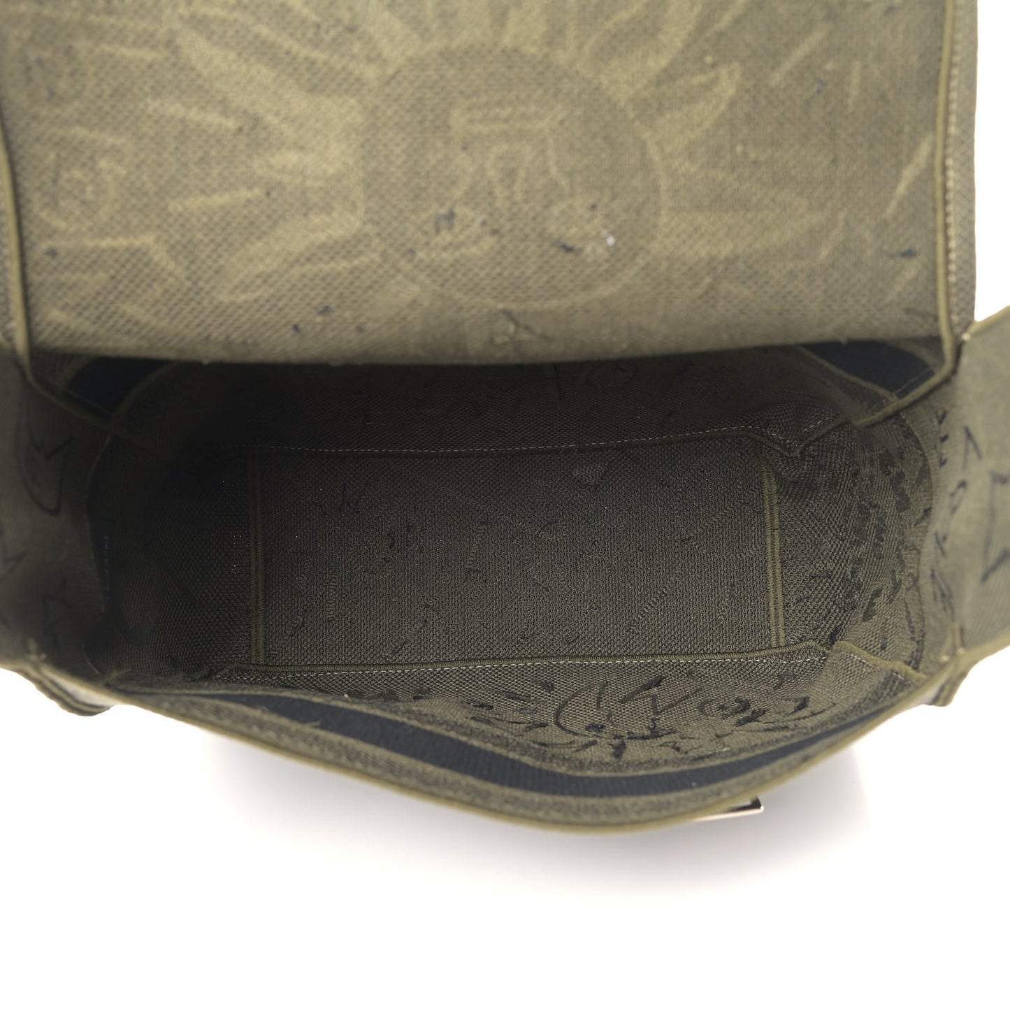 Canvas Embroidered Graffiti Diorcamp Messenger Green Black