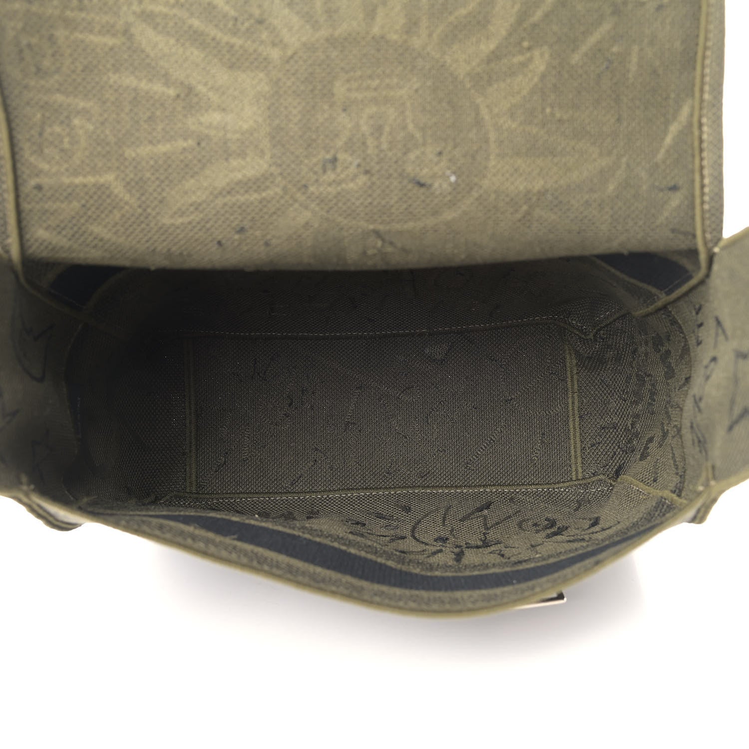 Christian Dior Canvas Embroidered Graffiti Diorcamp Messenger Green Black 4 of 4