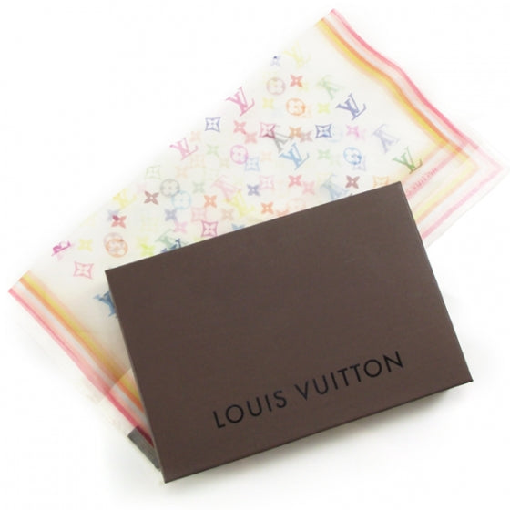 Monogram Multicolor Monogram Silk Scarf White