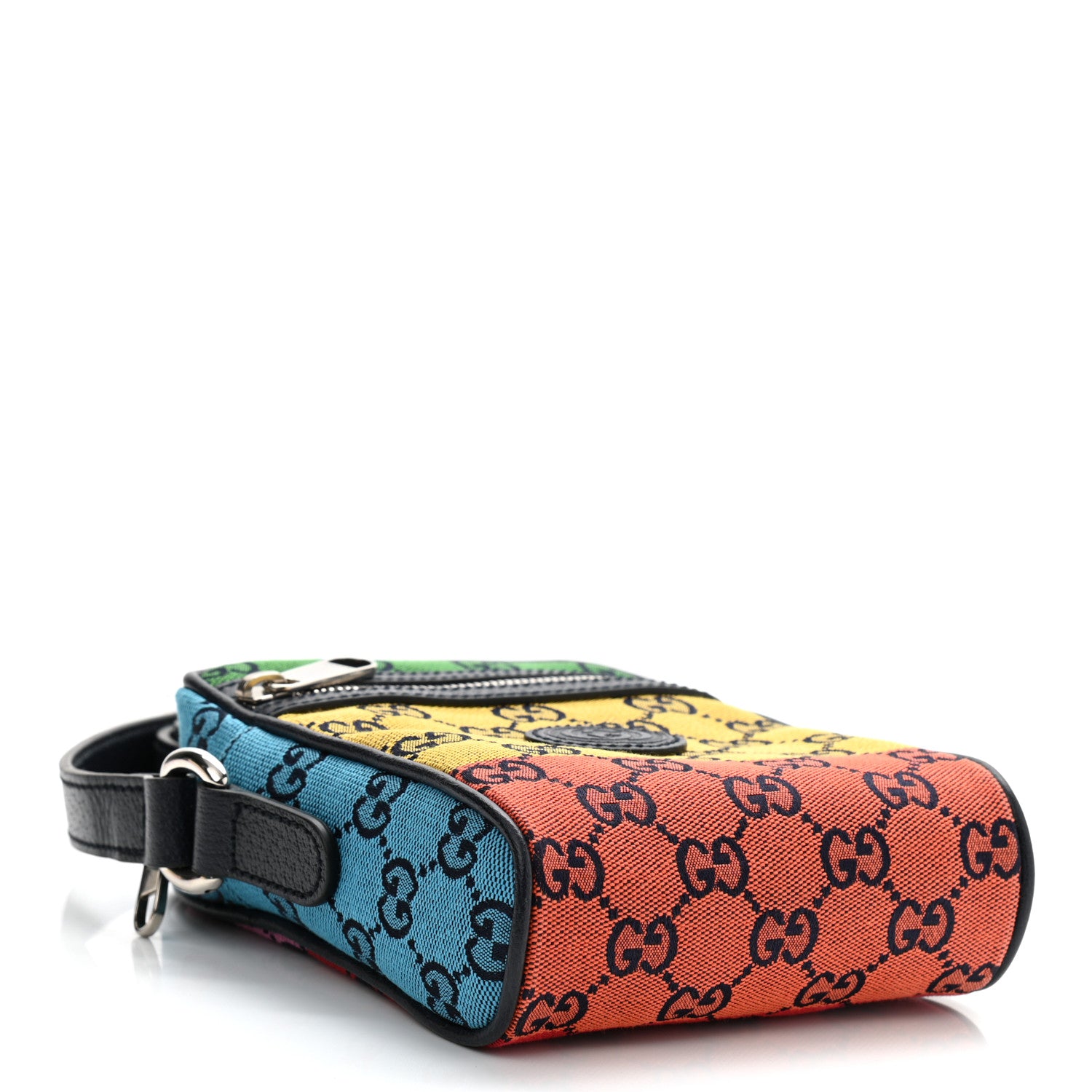 Gucci Monogram Multicolor Mini Retro Interlocking G Messenger Blue Rainbow Light Blue 6 of 19