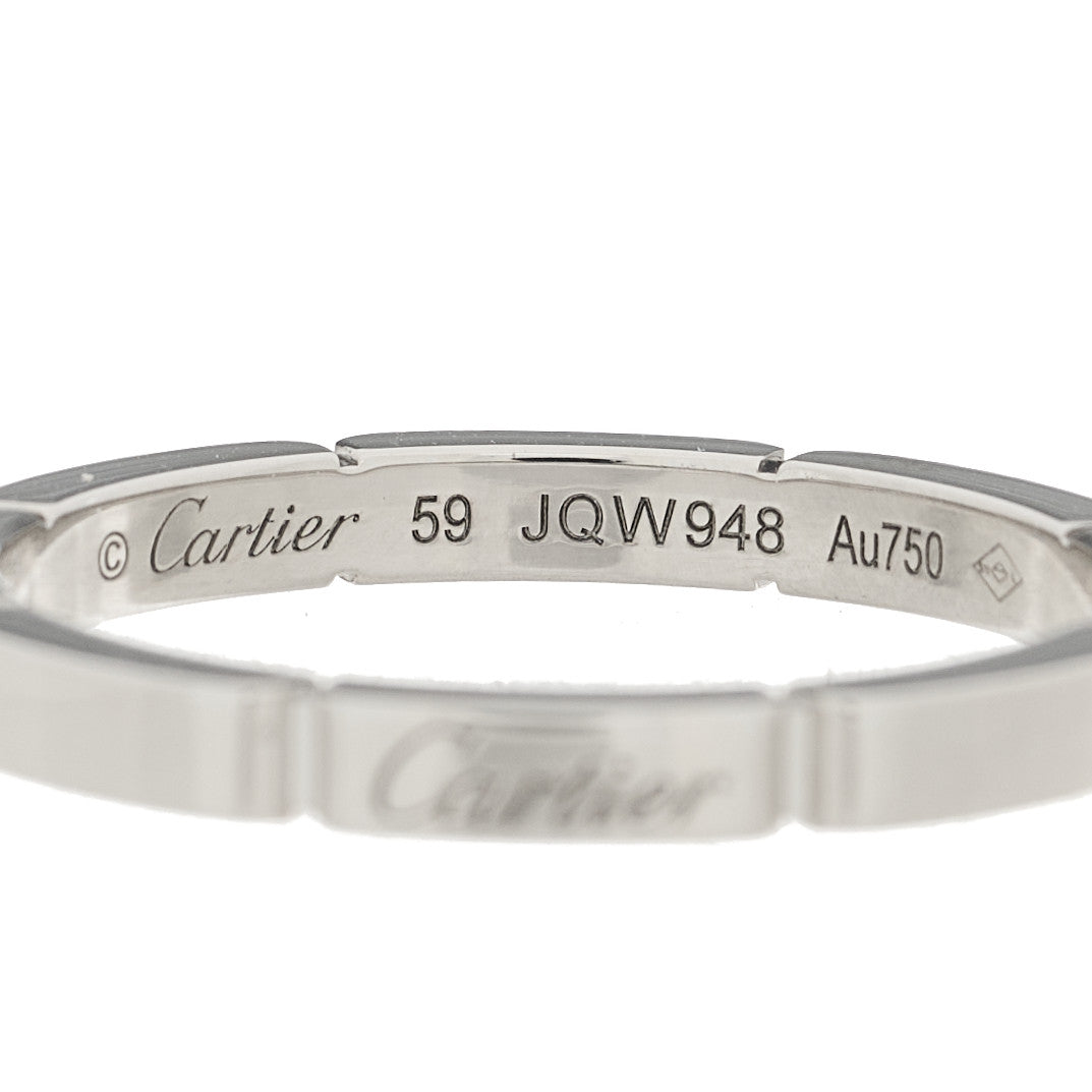 18K White Gold 2.5mm Maillon Panthere Wedding Band Ring 59 8.75