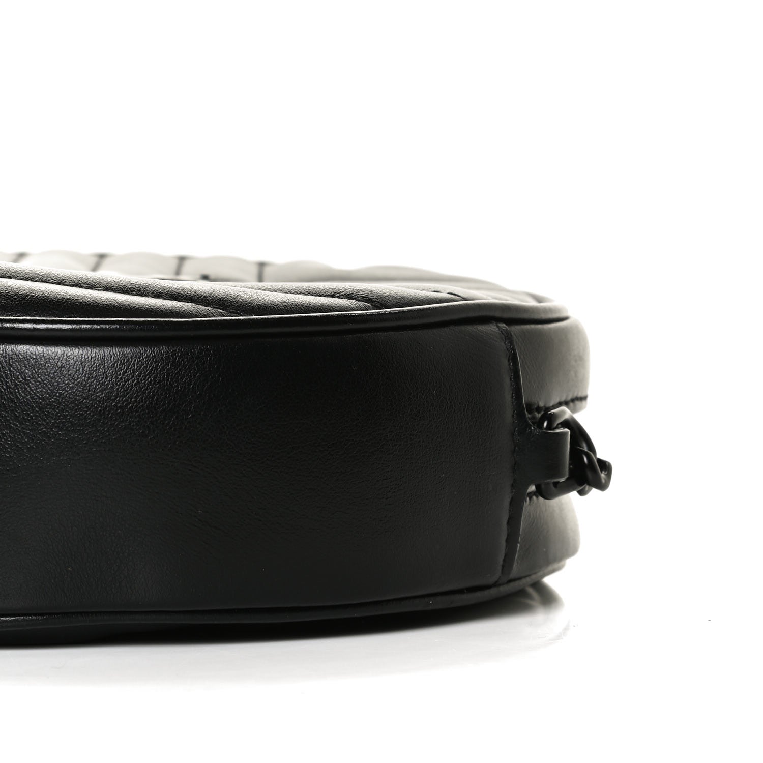 Saint Laurent Calfskin Matelasse Chevron Round Vinyle Camera Bag Black 10 of 13
