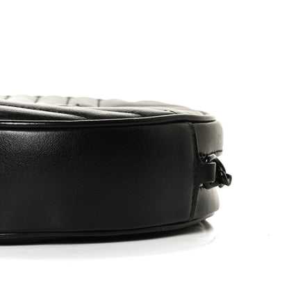 Saint Laurent Calfskin Matelasse Chevron Round Vinyle Camera Bag Black 10 of 13