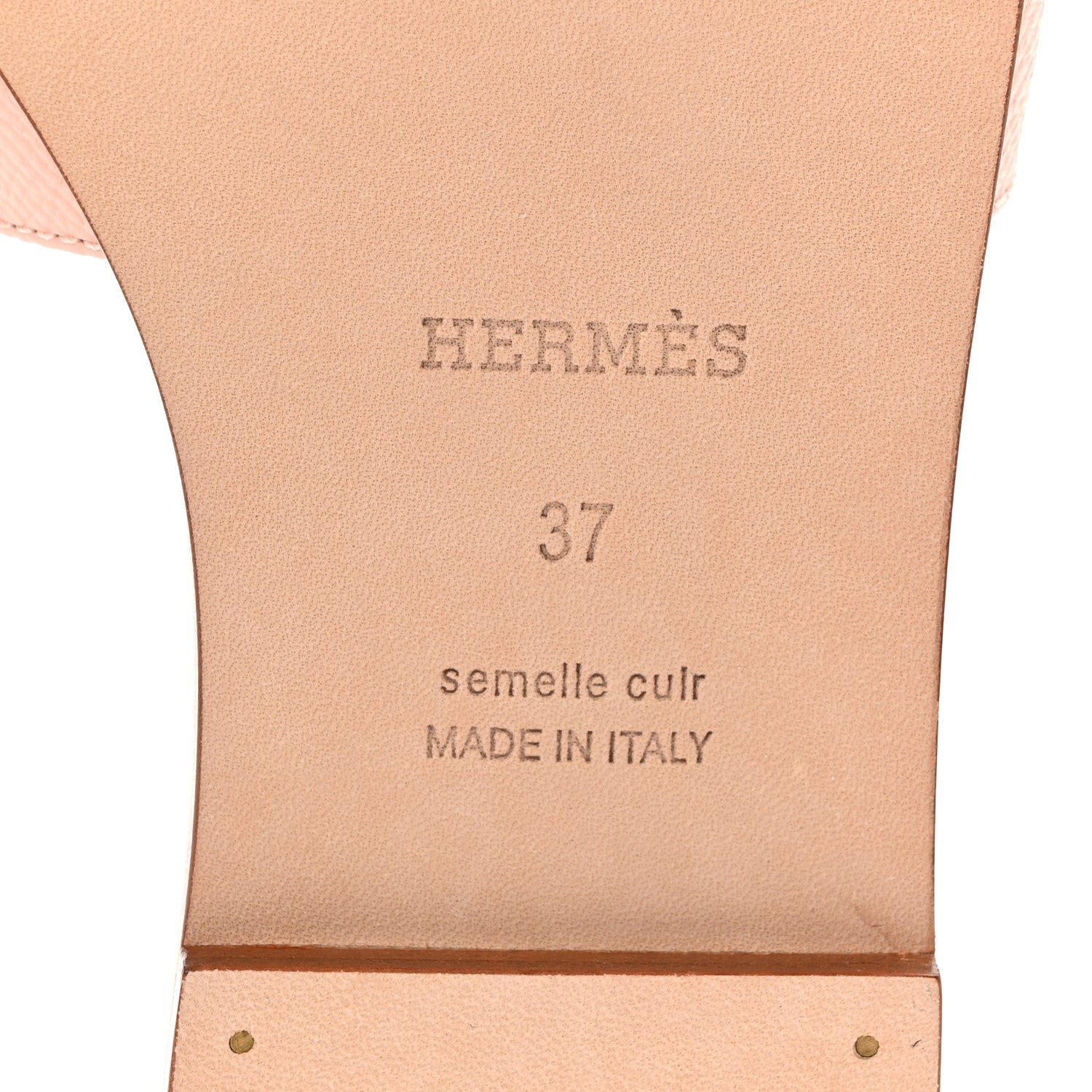 Hermes Epsom Oran Sandals 37 Rose Pale 7 of 10