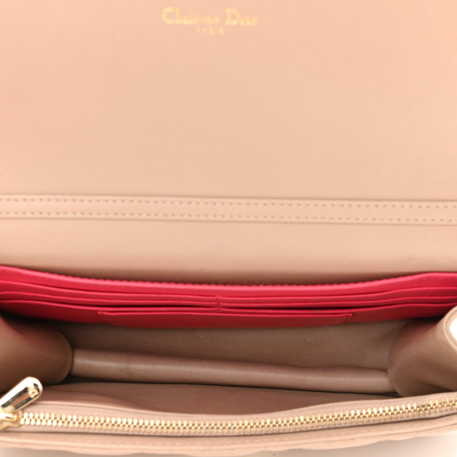 Christian Dior Pearly Lambskin Cannage Miss Dior Promenade Pouch Biege 5 of 11