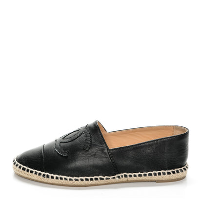Chanel Lambskin CC Espadrilles 37 Black 1 of 9
