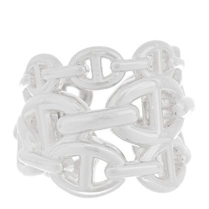 Hermes Sterling Silver GM Chaine d'Ancre Enchainee Band Ring 51 5.75 1 of 5