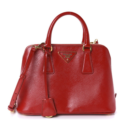 Prada Saffiano Vernice Mini Promenade Tote Rosso 1 of 20