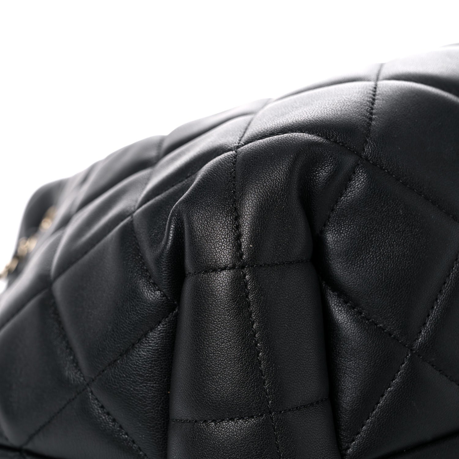 Chanel Lambskin Quilted CC Dweller Drawstring Tote Black 8 of 19