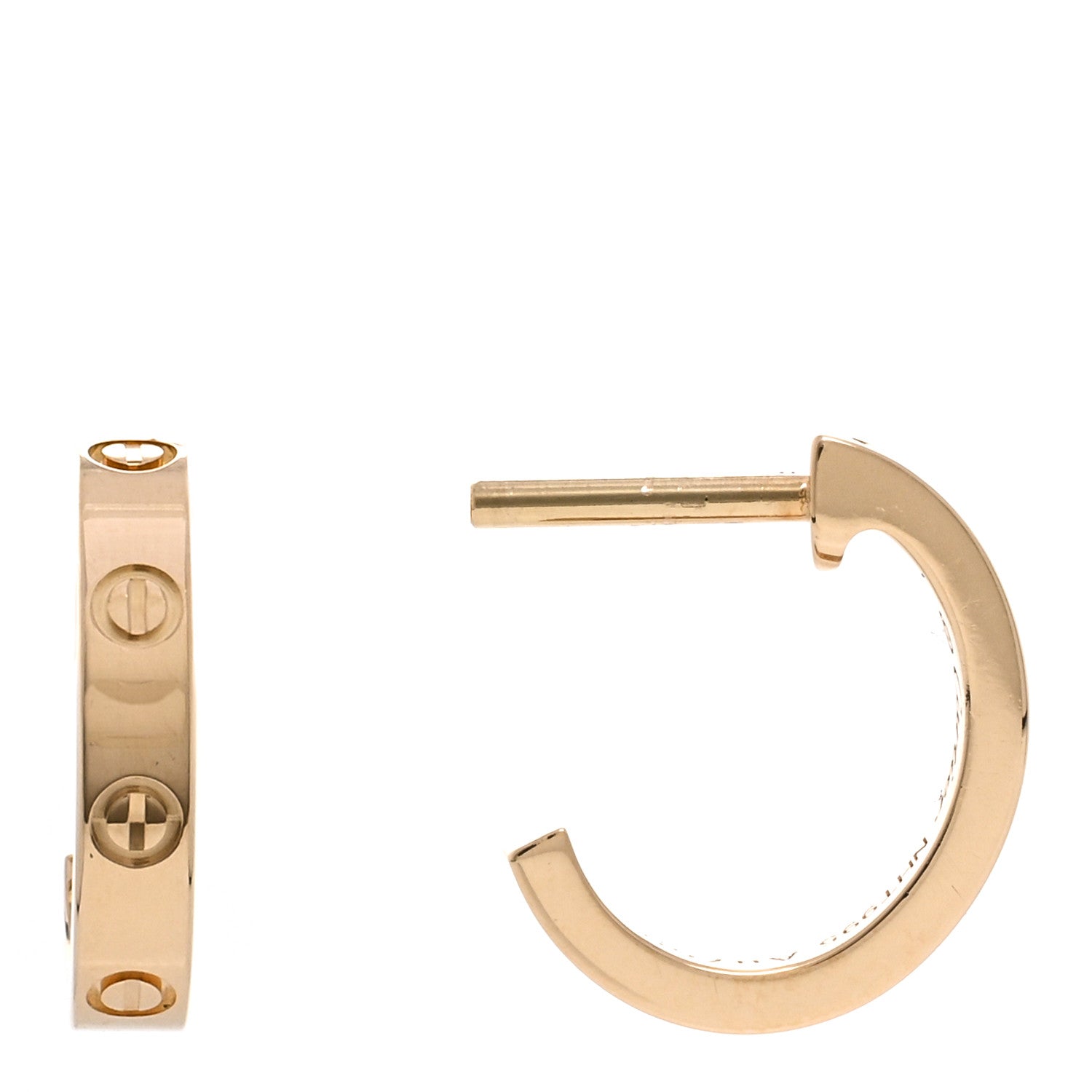 Cartier 18K Yellow Gold Small LOVE Hoop Earrings 1 of 5