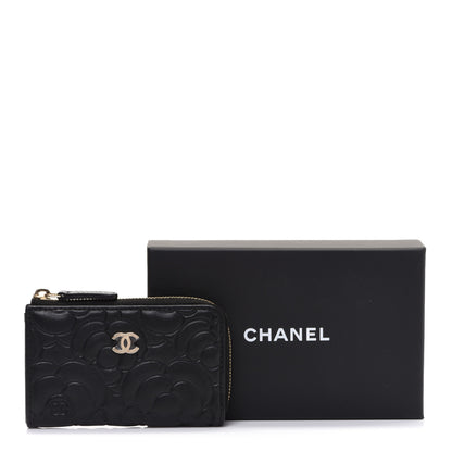 Chanel Caviar Camellia Embossed Key Holder Case Black 8 of 8