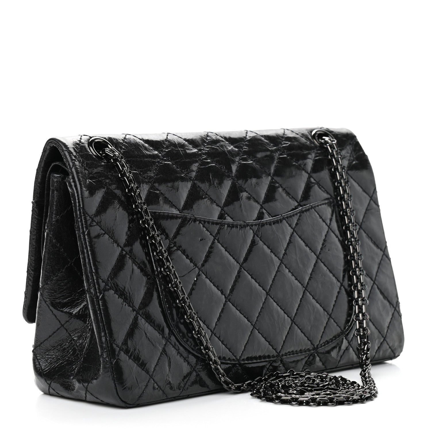Chanel Glazed Calfskin Quilted 2.55 Reissue 226 Flap So Black 3 of 9