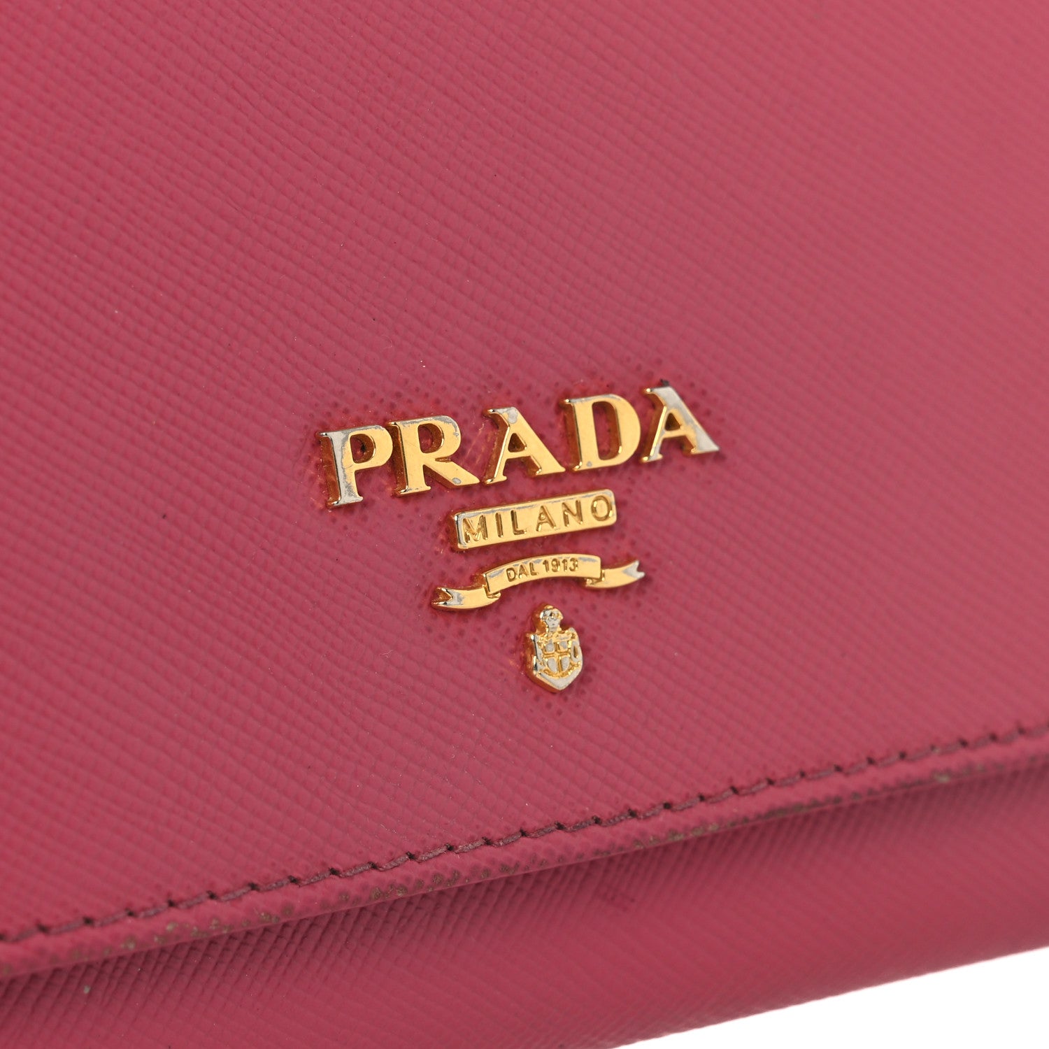 Prada Saffiano Metal Oro Chain Wallet Peonia 12 of 15