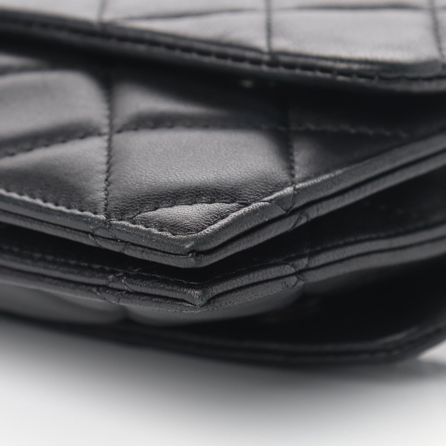 Chanel Lambskin Quilted Double Sided Wallet On Chain WOC Black 10 of 15