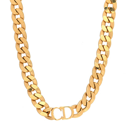 Christian Dior Metal Danseuse Etoile Chain Choker Necklace Gold 1 of 3