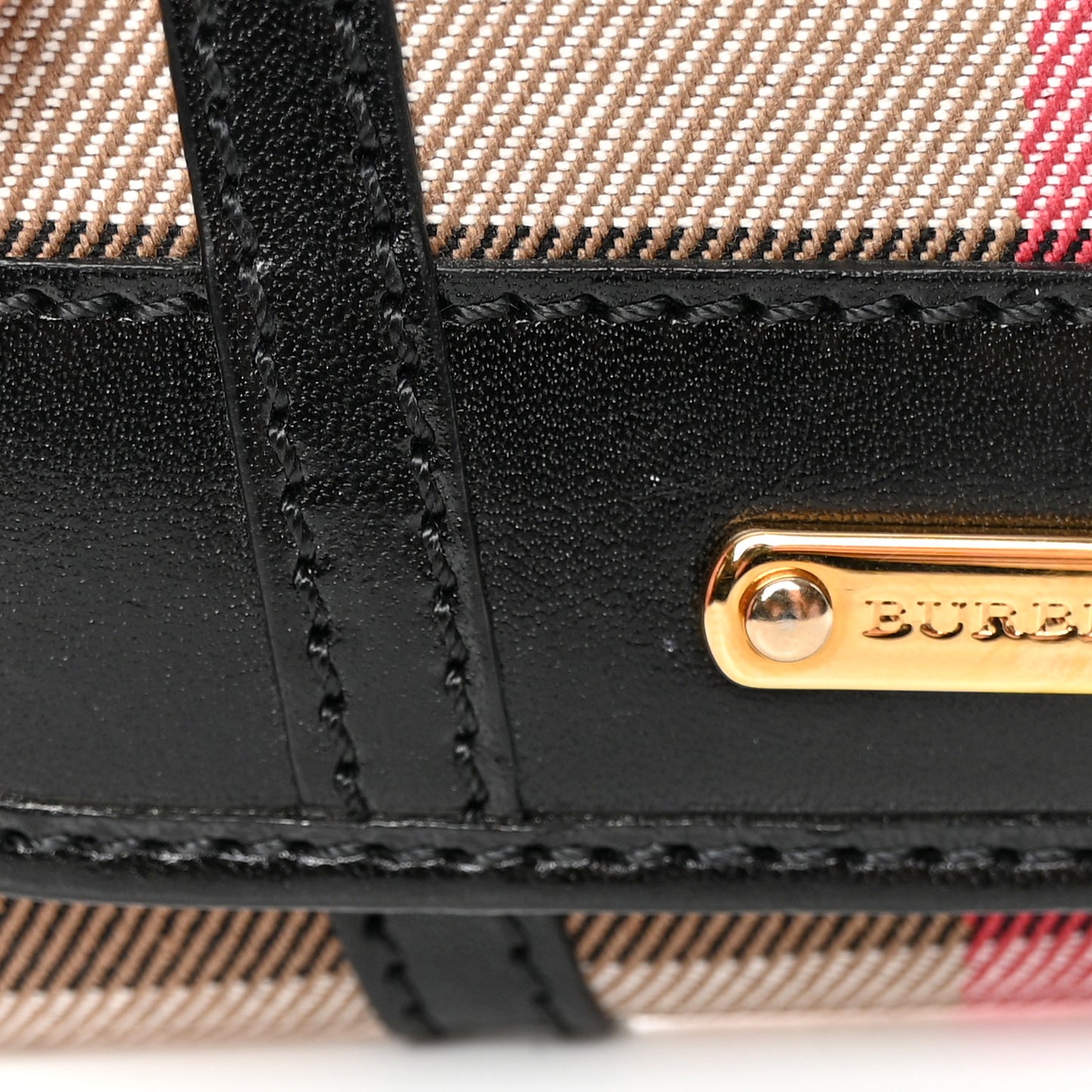 Bridle Calfskin House Check Medium Leighton Wallet Black