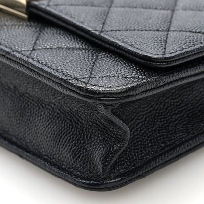 Chanel Caviar Quilted Golden Class Wallet On Chain WOC Black 10 of 10