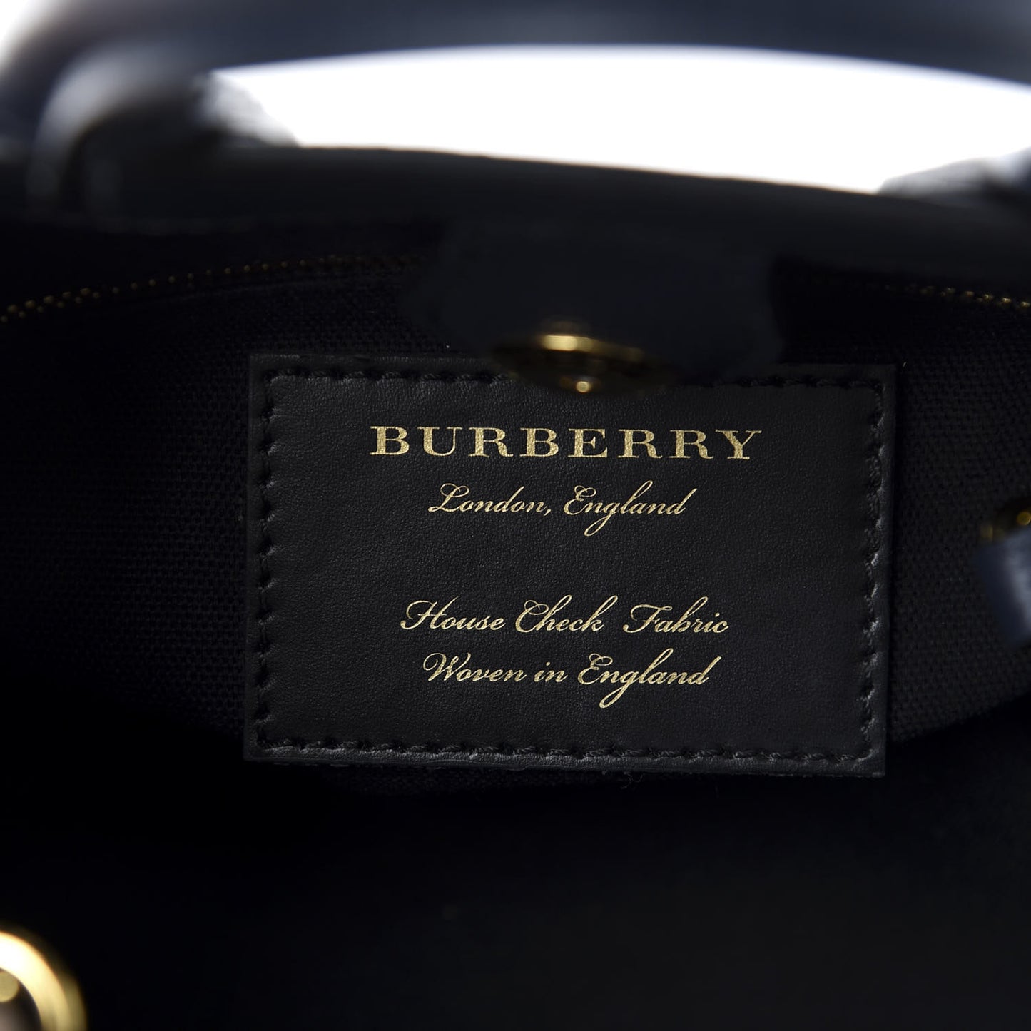 Grainy Calfskin House Check Baby Banner Tote Ink Blue