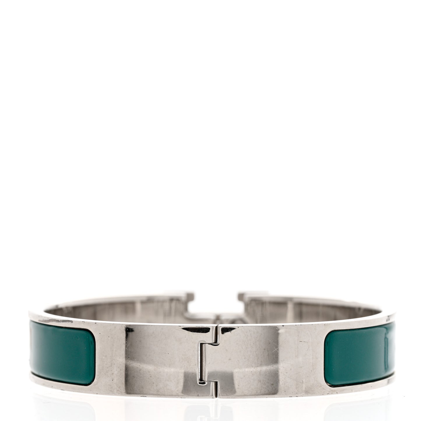 Enamel Narrow Clic Clac H Bracelet GM Vert Bleuete White