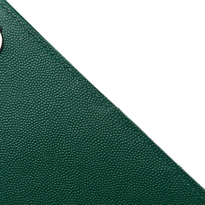 Saint Laurent Grain De Poudre Textured Mixed Matelasse Triquilt Medium Monogram Satchel Green 12 of 16