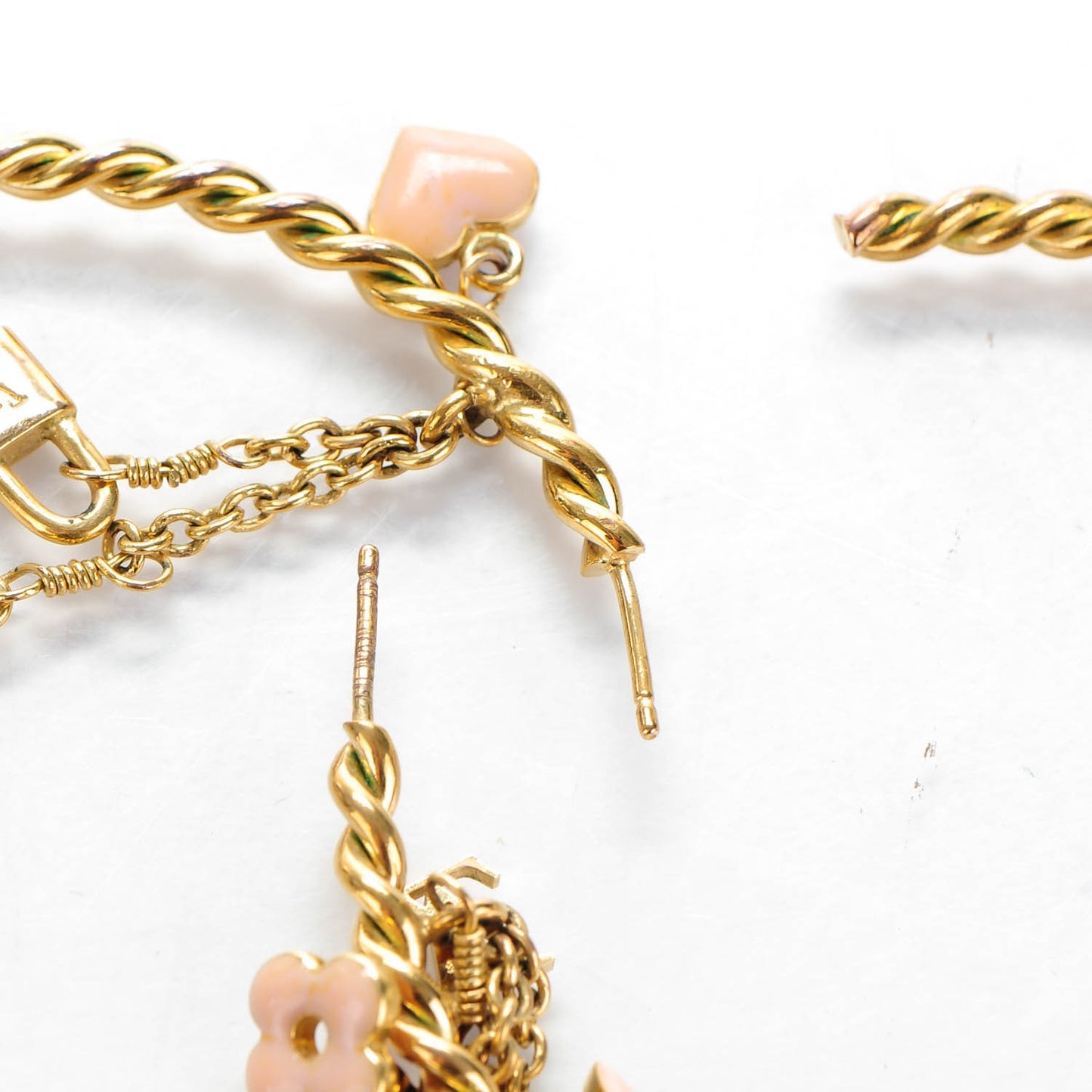 Sweet Monogram Creole Hoop Earrings Gold