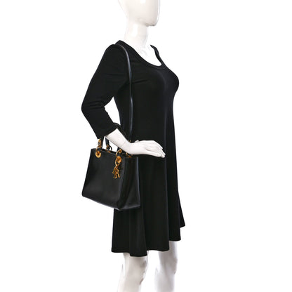 Christian Dior Glazed Calfskin Medium Lady Dior Black 2 of 15