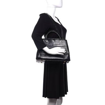 Louis Vuitton Crocodile Brilliant Montaigne MM Black 2 of 12