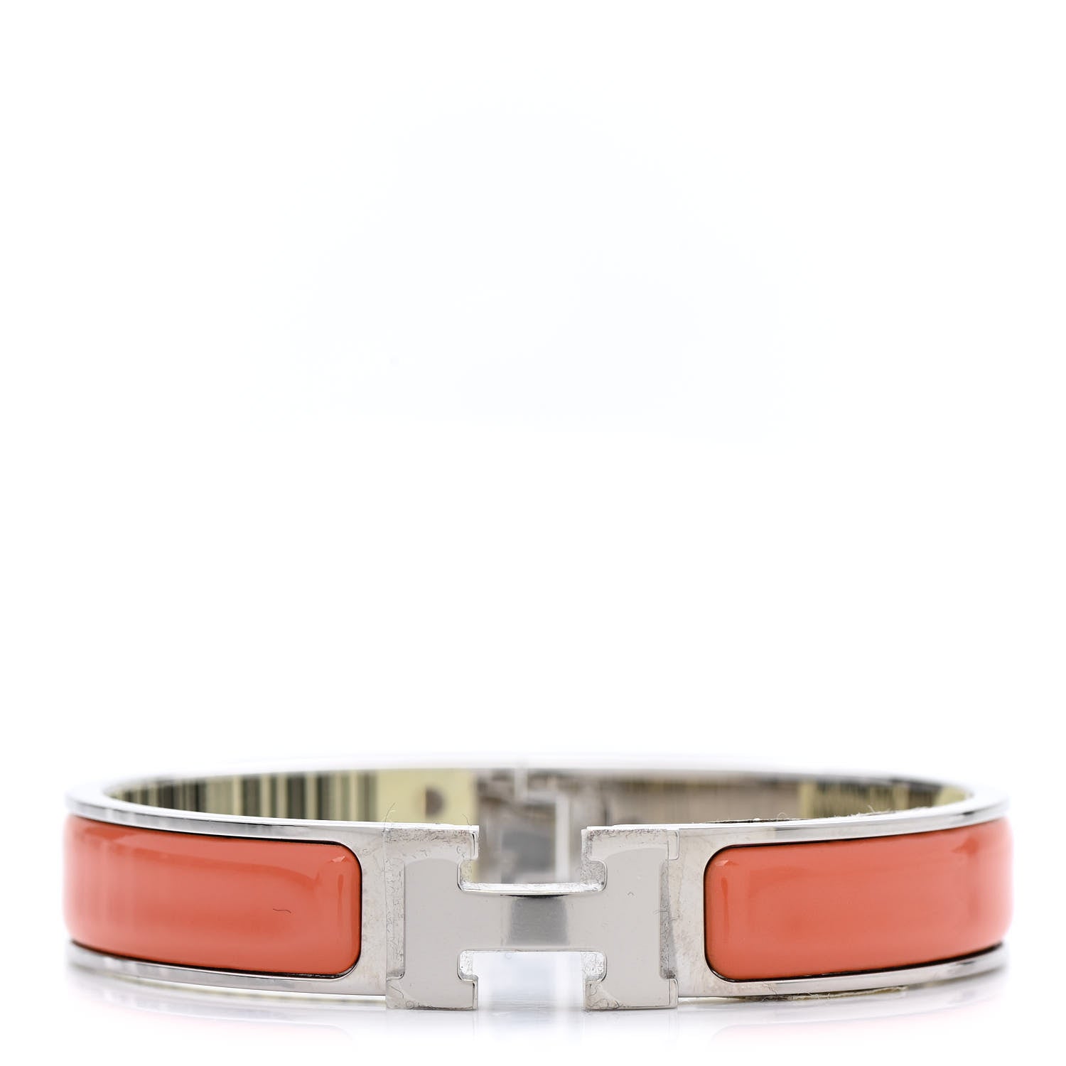 Hermes Enamel Narrow Clic Clac H Bracelet GM Mango 1 of 4
