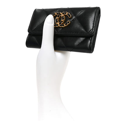Chanel Lambskin Quilted Chanel 19 Flap Card Holder Black 2 of 8