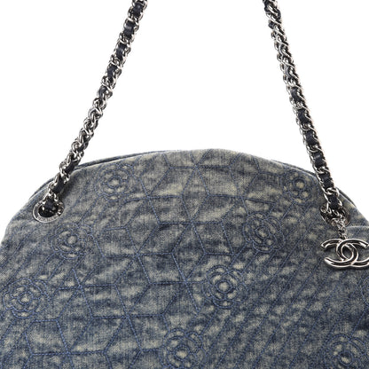 Chanel Denim Camellia Embroidered Large Just Mademoiselle Blue 10 of 10
