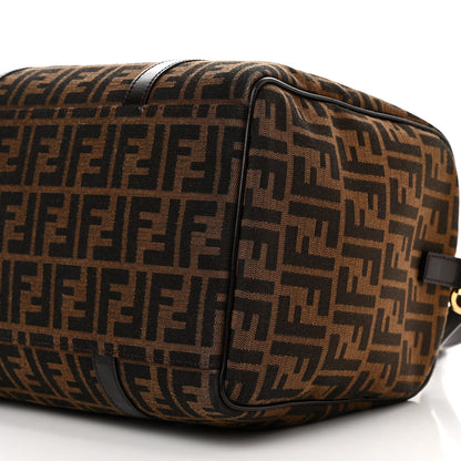 Fendi Zucca Medium Convertible Boston Satchel Tobacco Brown 10 of 11