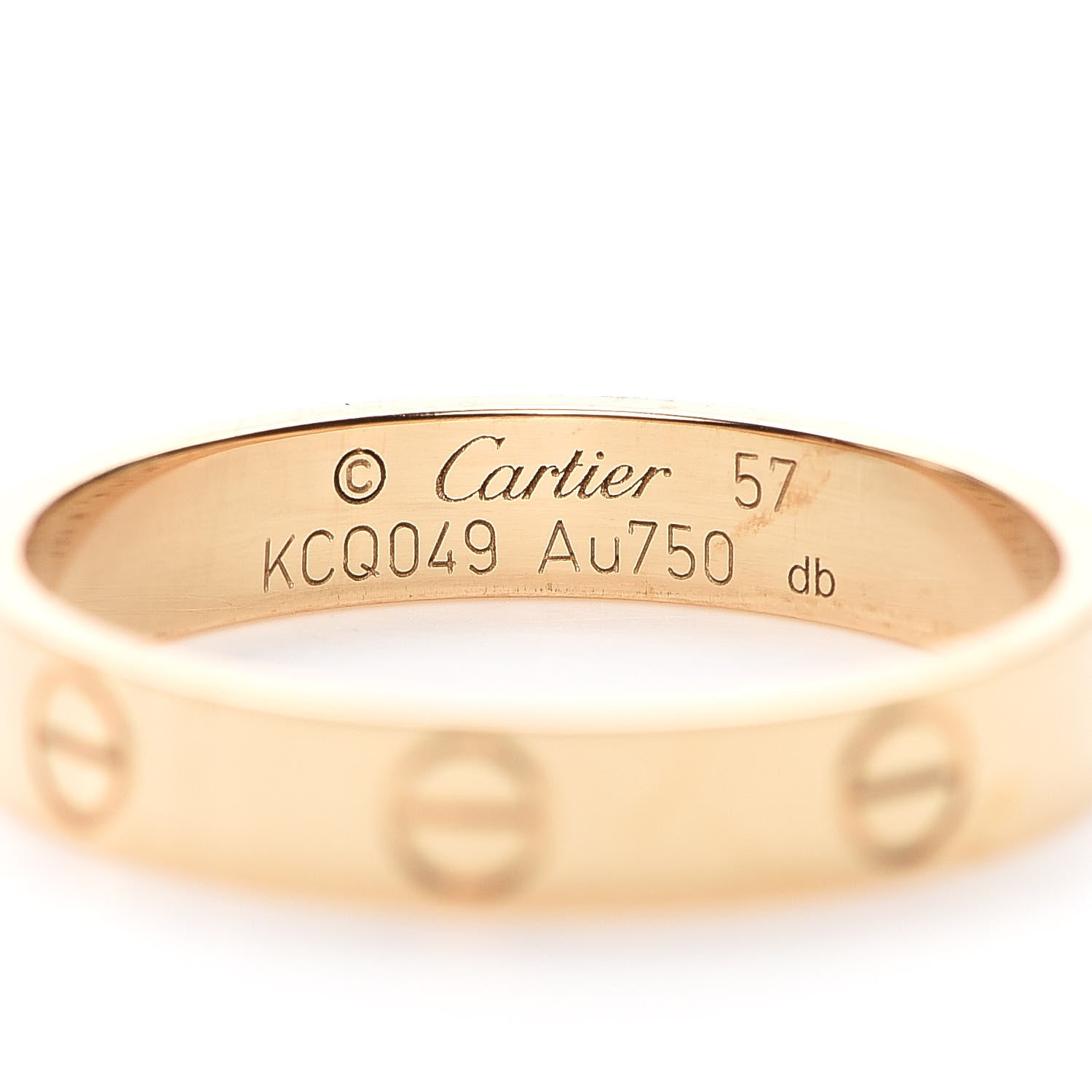Cartier 18K Yellow Gold 3.5mm LOVE Wedding Band Ring 57 8 4 of 5