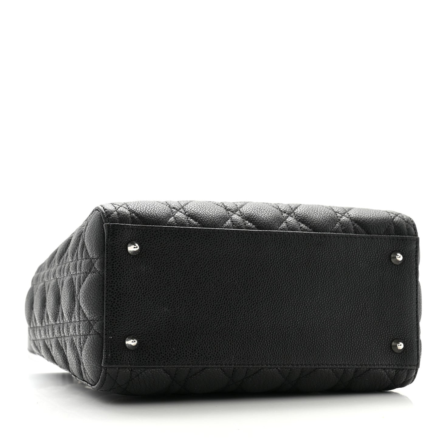 Grained Calfskin Cannage Medium Lady Dior Black