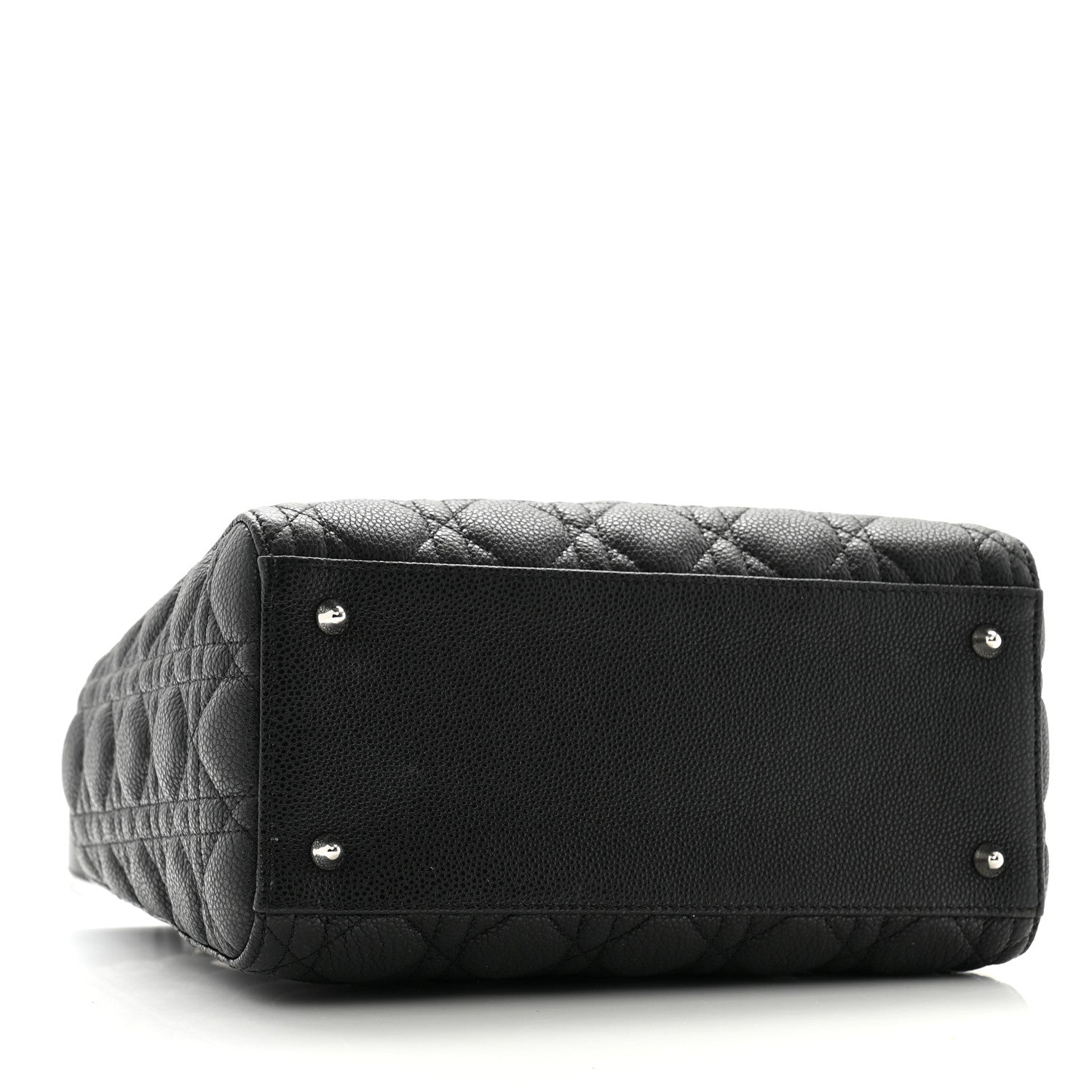 Christian Dior Grained Calfskin Cannage Medium Lady Dior Black 4 of 11
