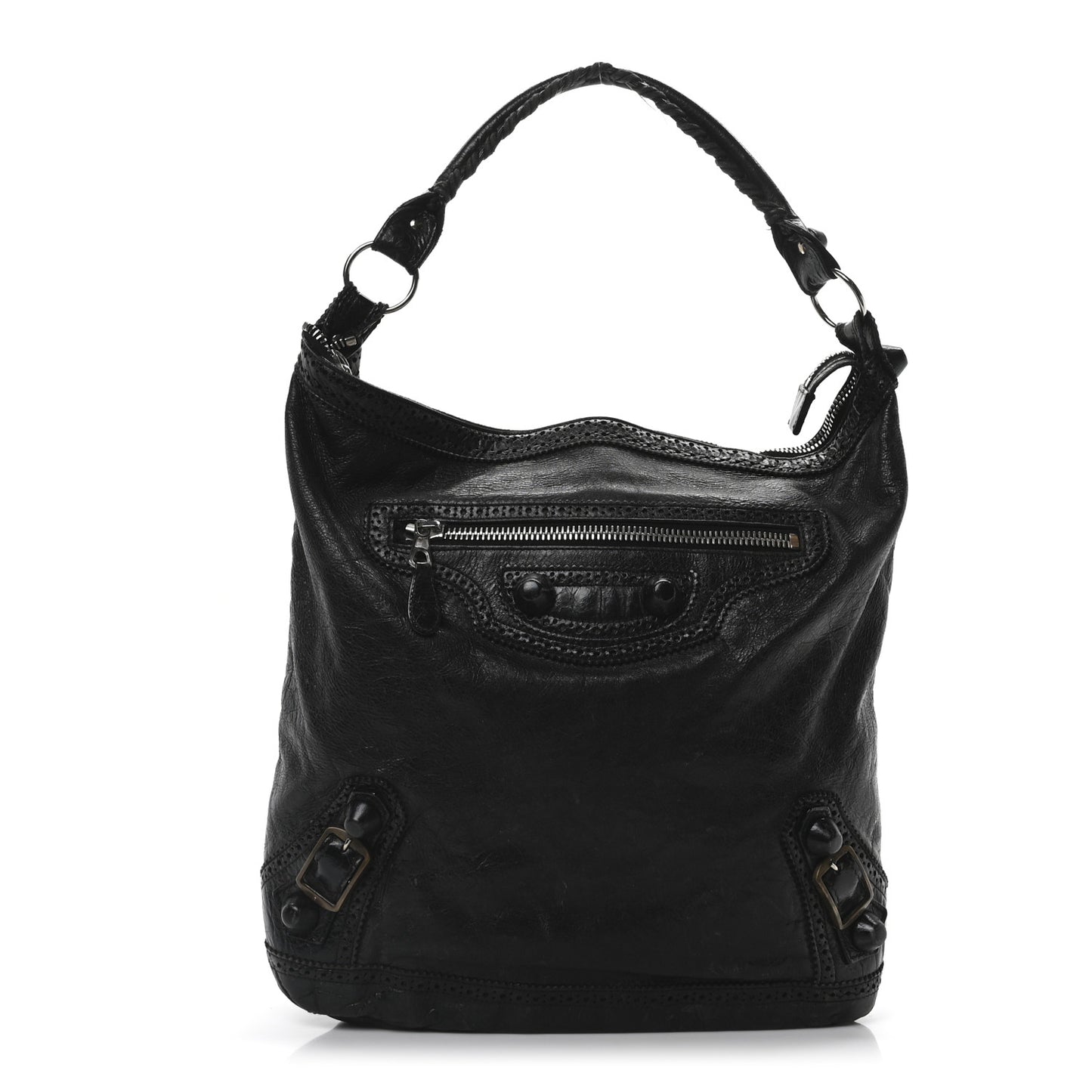 Agneau Giant Brogues Hardware Day Hobo Black