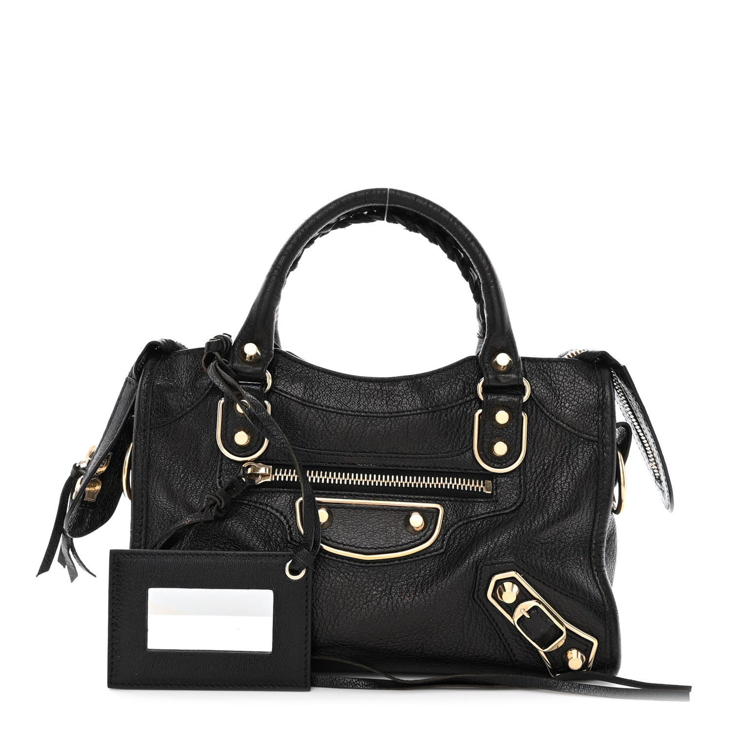 Chevre Gold Metallic Edge Hardware Mini City Black