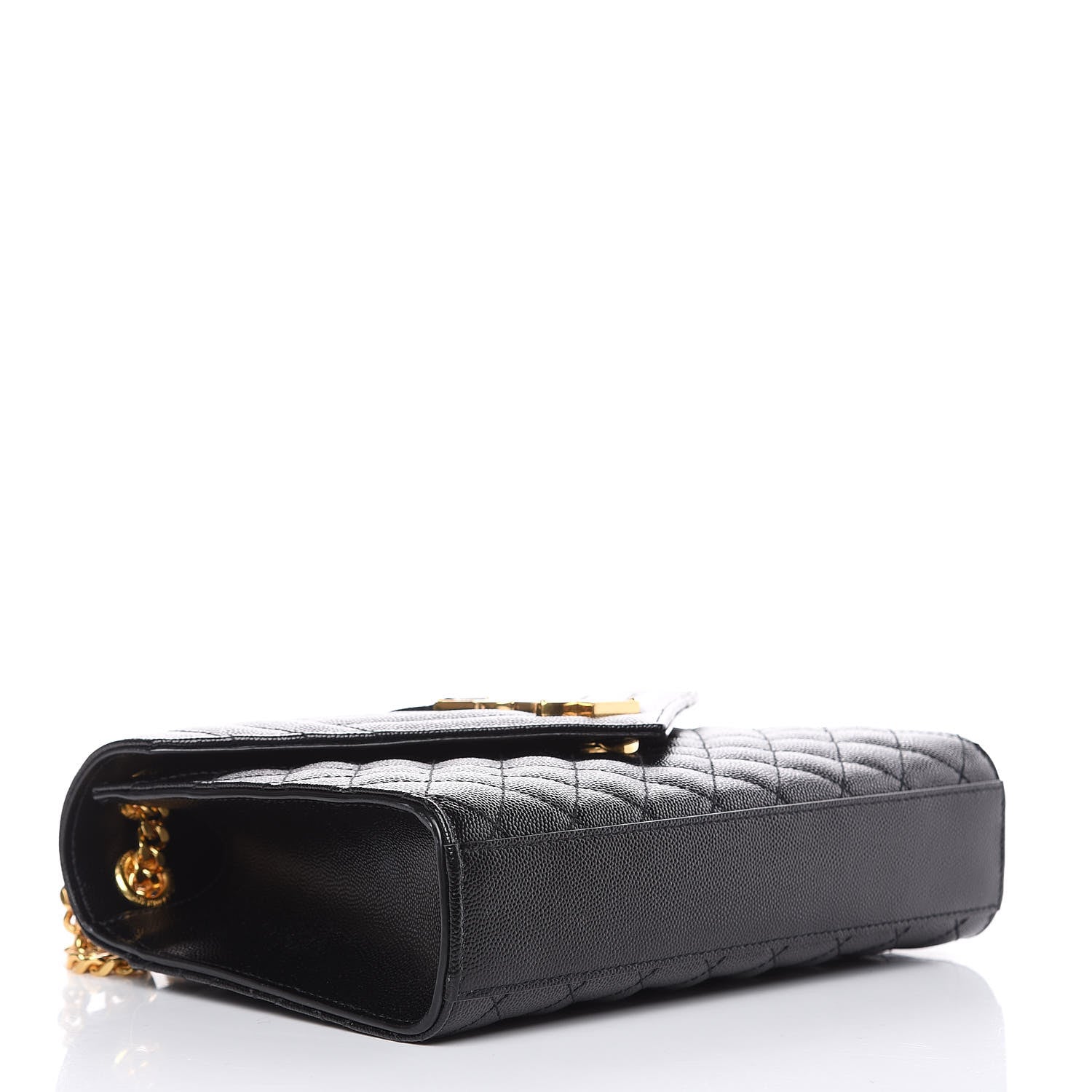 Saint Laurent Grain De Poudre Textured Mixed Matelasse Triquilt Medium Monogram Satchel Black 4 of 9