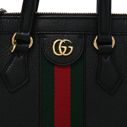Gucci Textured Calfskin Web Small Ophidia Tote Bag Black 8 of 10