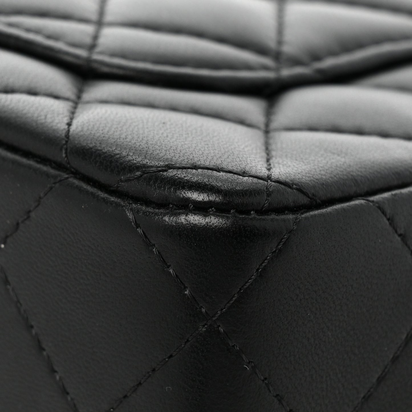 Lambskin Quilted Mini Rectangular Flap Black