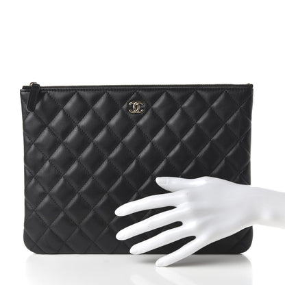 Chanel Lambskin Quilted Medium Cosmetic Case Black 2 of 11
