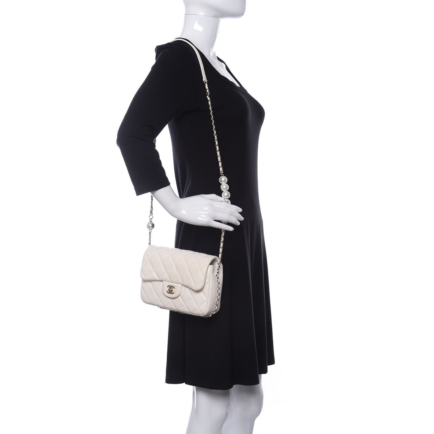 Lambskin Quilted Small My Precious Flap White