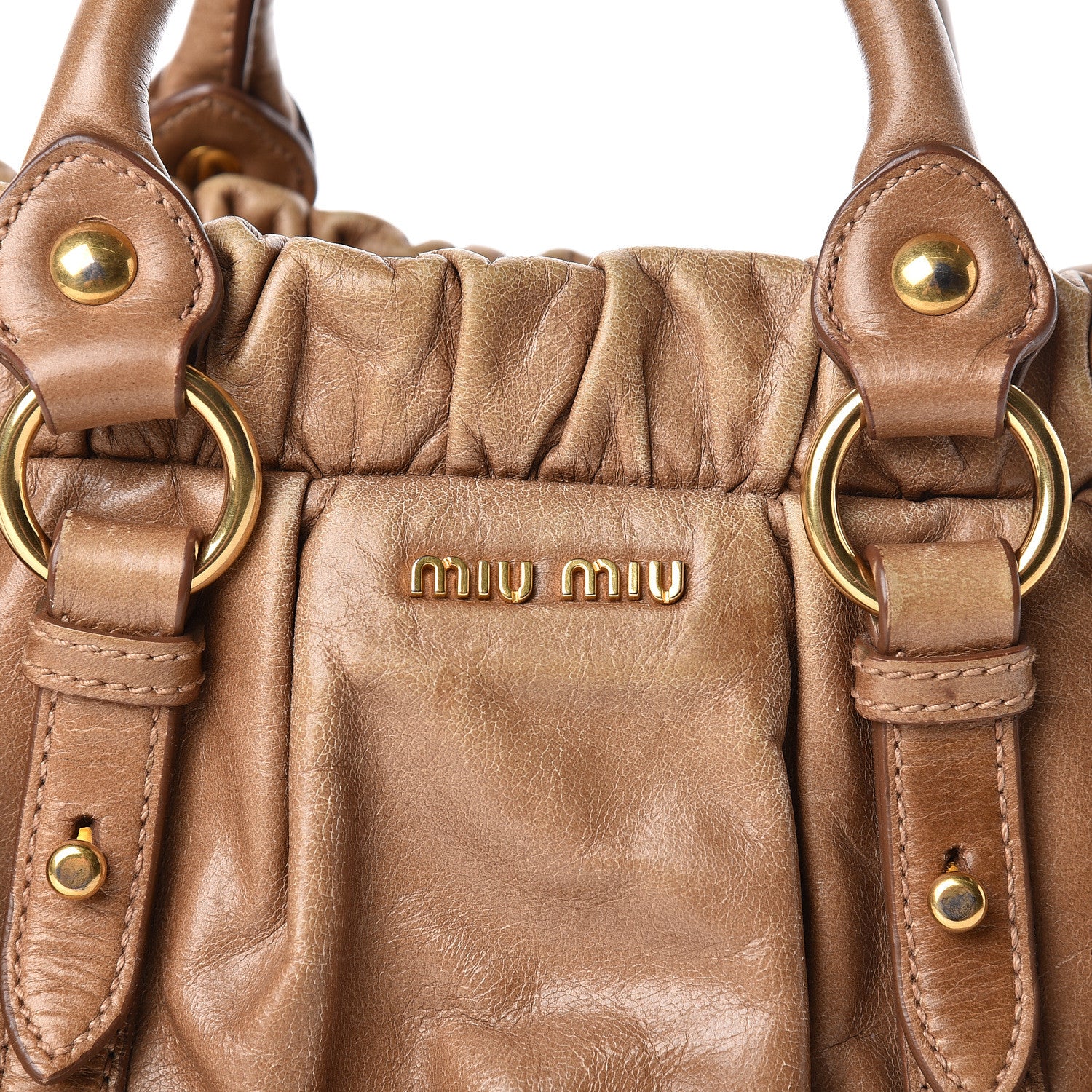 Miu Miu Vitello Lux Mini Gathered Tote 11 of 18