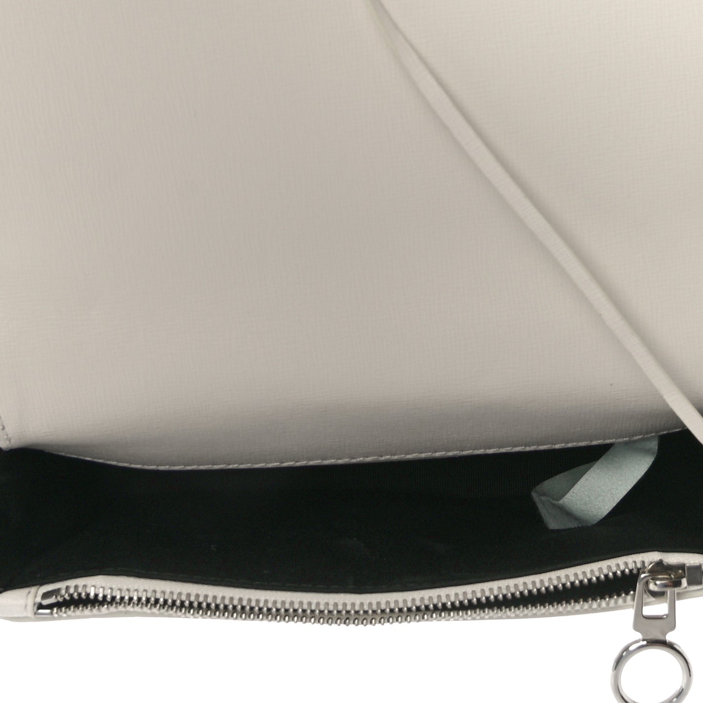 Saffiano Striped Diag Binder Flap Bag White Black