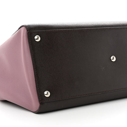Fendi Vitello Elite Colorblock Regular 2Jours Tote Caffe Black Bordeaux Glicine 9 of 16