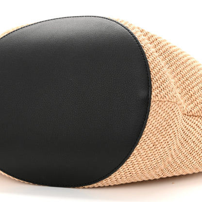 Khaite Raffia Calfskin Medium Lotus Tote Neutral Black 10 of 10